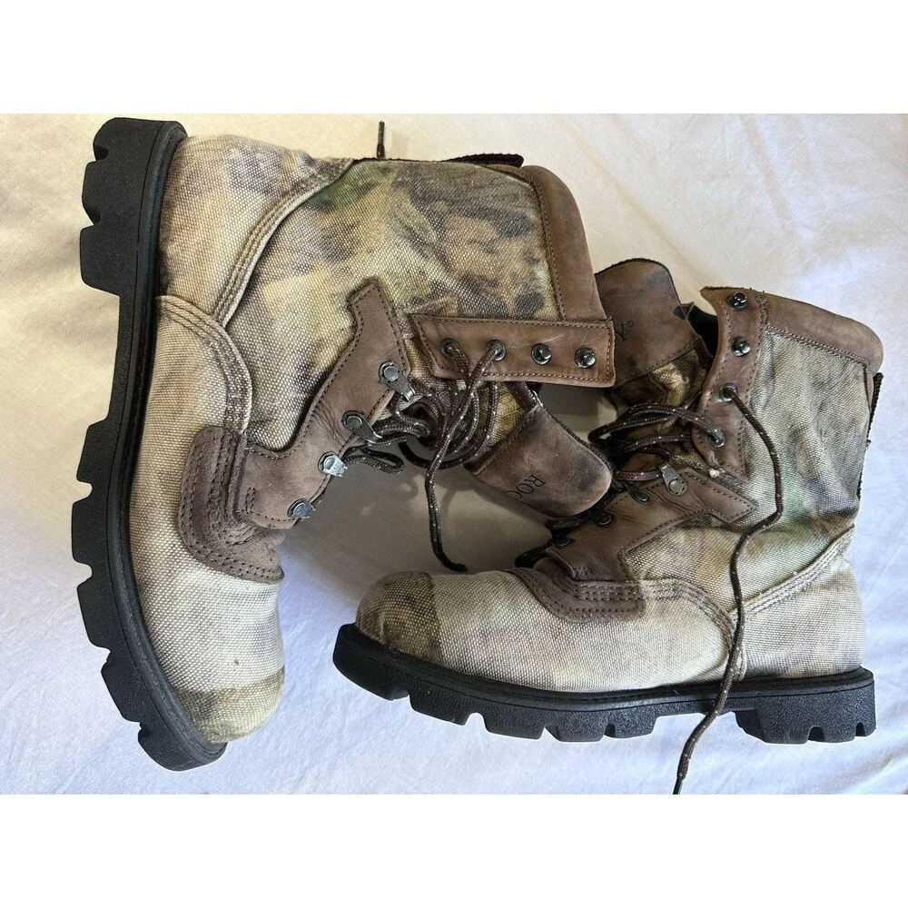 Rocky Brown Canvas & Leather Men's Work Boots